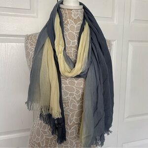 Neocutis Yellow Blue Tie Dye Scarf feels like linen